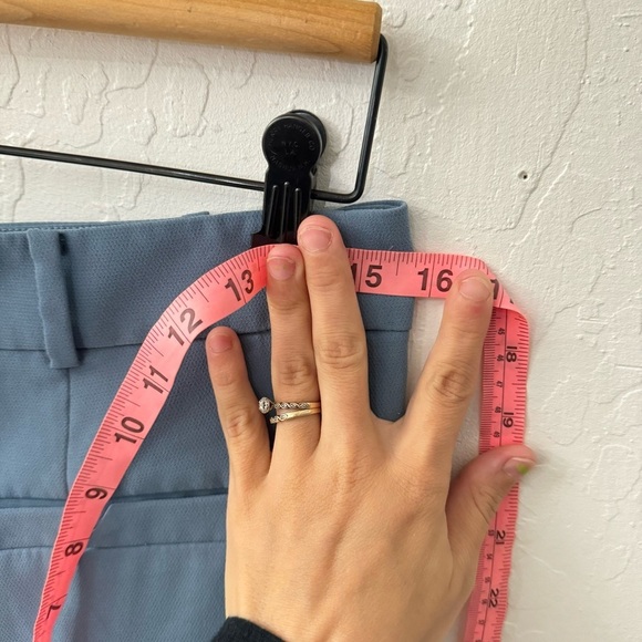 Anthropologie Sasha Button Fly Tapered Trousers Iris Blue 4 - Picture 3 of 9